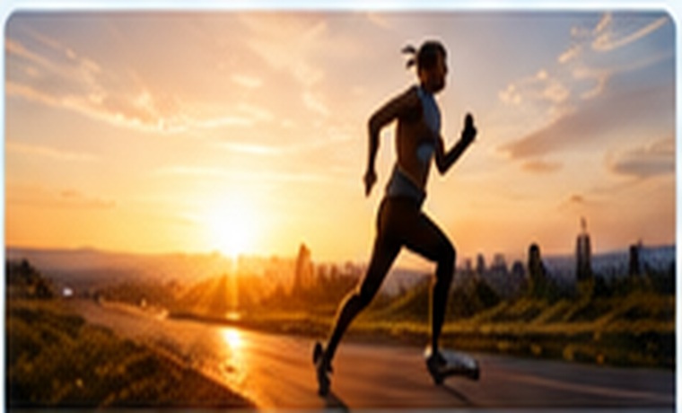 Runner training outdoors